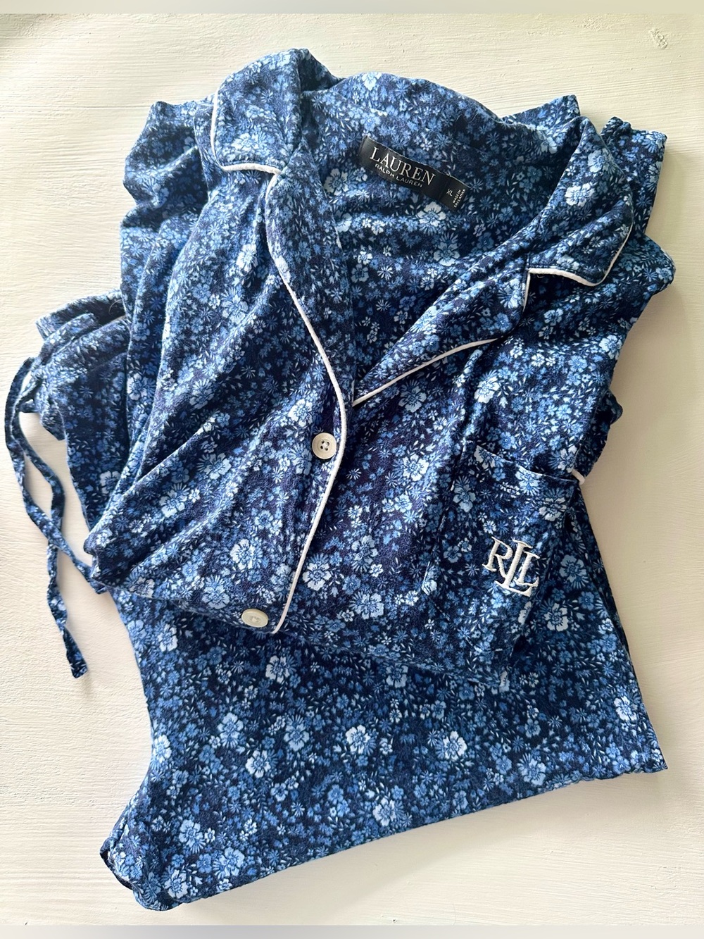 Ralph Lauren Navy Blue Floral Pajama Set